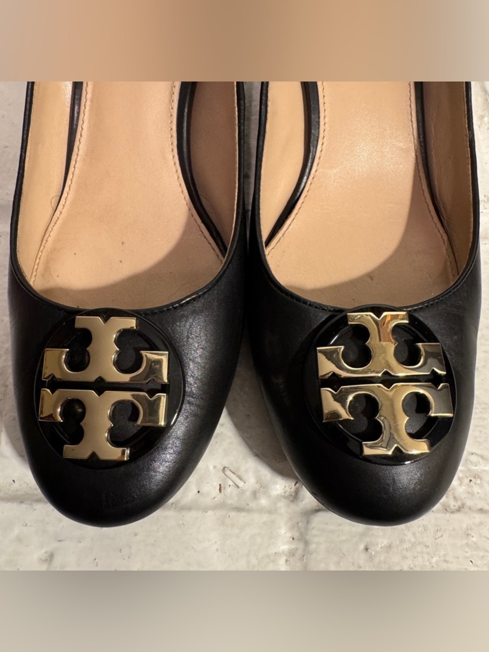 Tory Burch Black Leather Janey 50mm Block Heel Pumps - Size 10 - Picture 11 of 14
